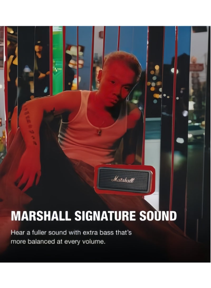 Marshall Emberton III Portable Bluetooth Speaker - Water Resistant Wireless Speaker Portable Speaker With 32+ Hours Of Playtime Black and Brass - Image 2